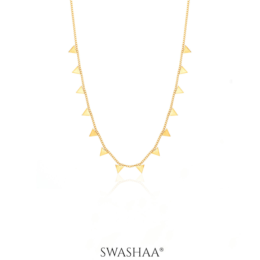 Aarya Trigon Gleam 18K Gold Plated Choker