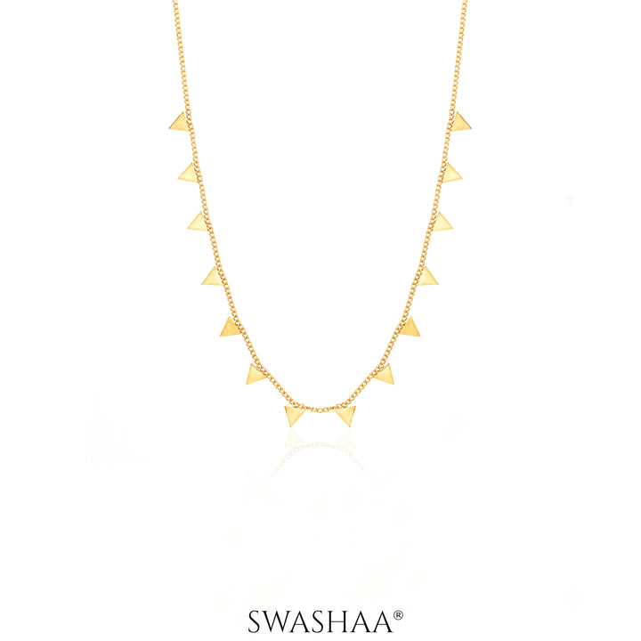 Aarya Trigon Gleam 18K Gold Plated Choker