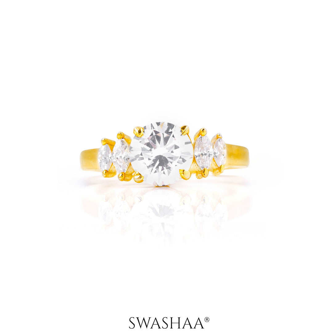 Aas Solitaire 18K Gold Plated Ring