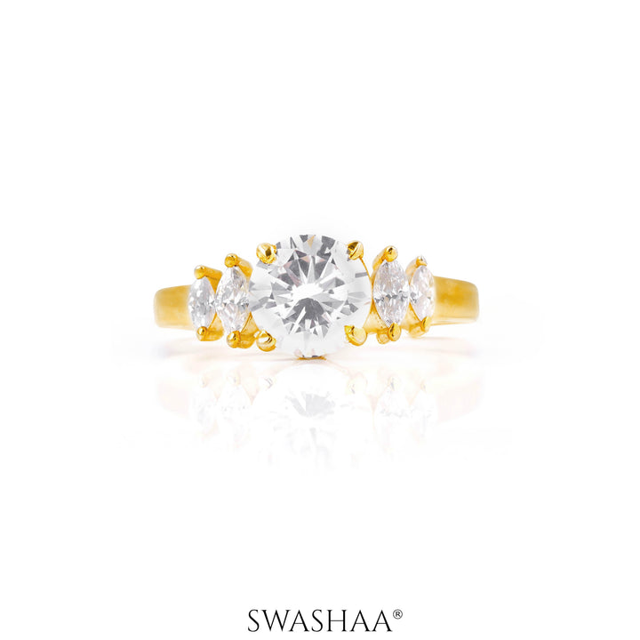 Aas Solitaire 18K Gold Plated Ring