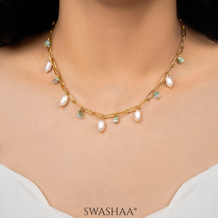 Alka Pearl 18K Gold Plated Necklace