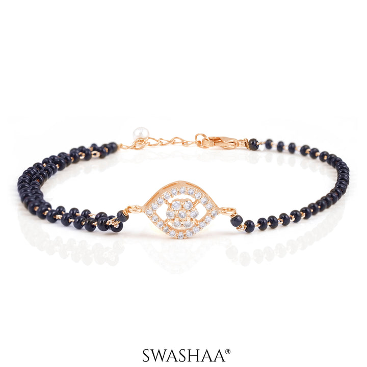 Amine Rosegold Plated Mangalsutra Bracelet