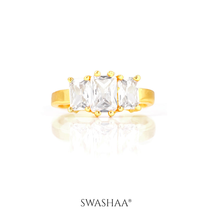 Amulya Solitaire 18K Gold Plated Ring