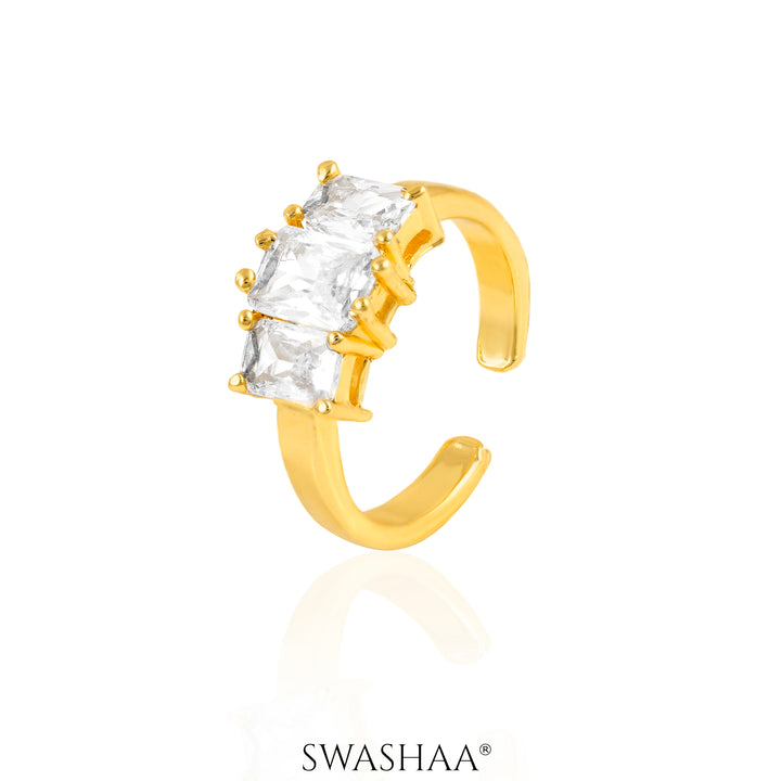 Amulya Solitaire 18K Gold Plated Ring