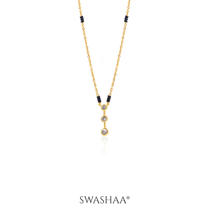 Anvitha Trinity Diamond 18K Gold Plated Mangalsutra