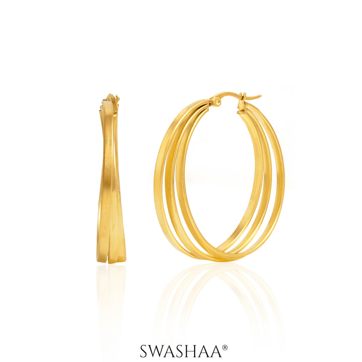 Arameh Loop 18K Gold Plated Earrings