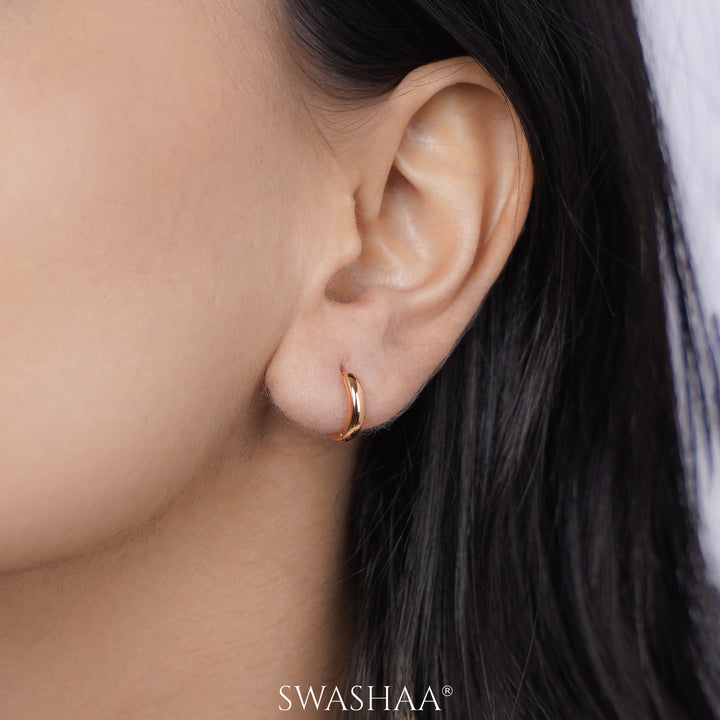 Barbara Rosegold Plated Hoop Earrings