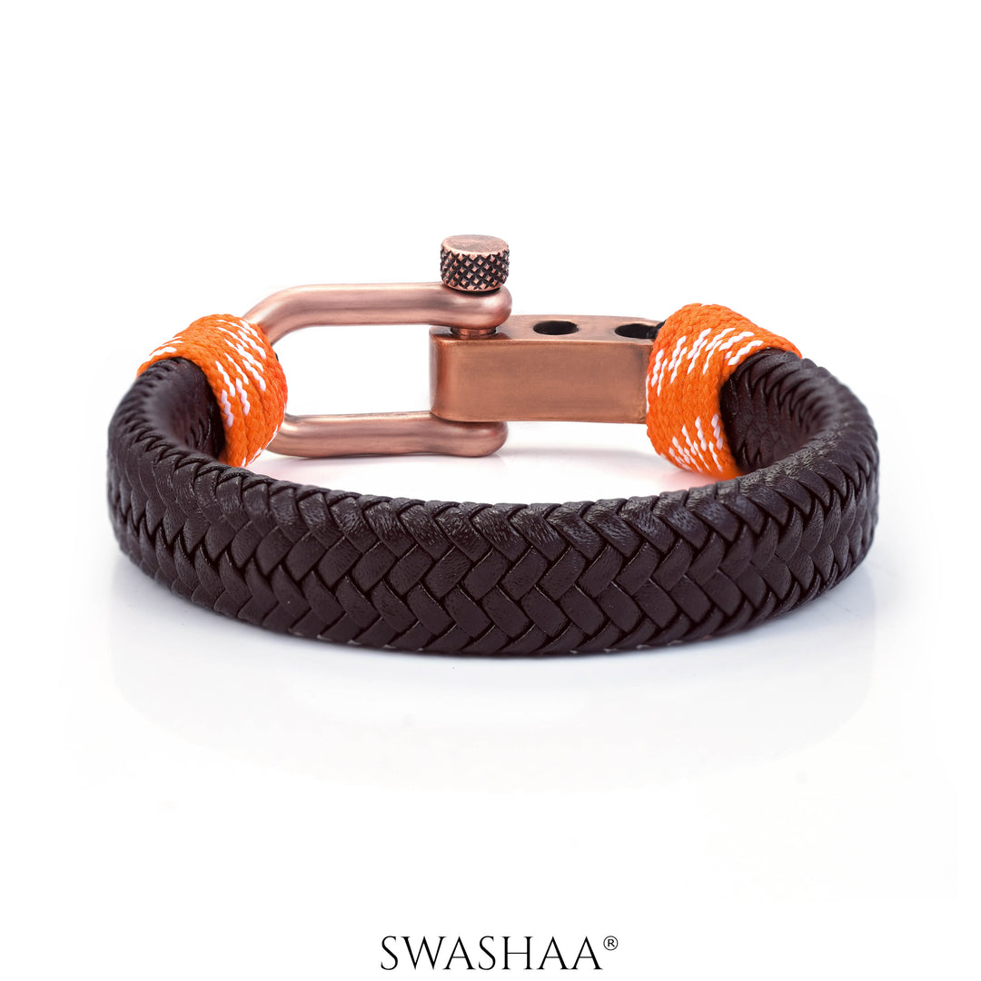 Brown Trail Men's Leather Bracelet