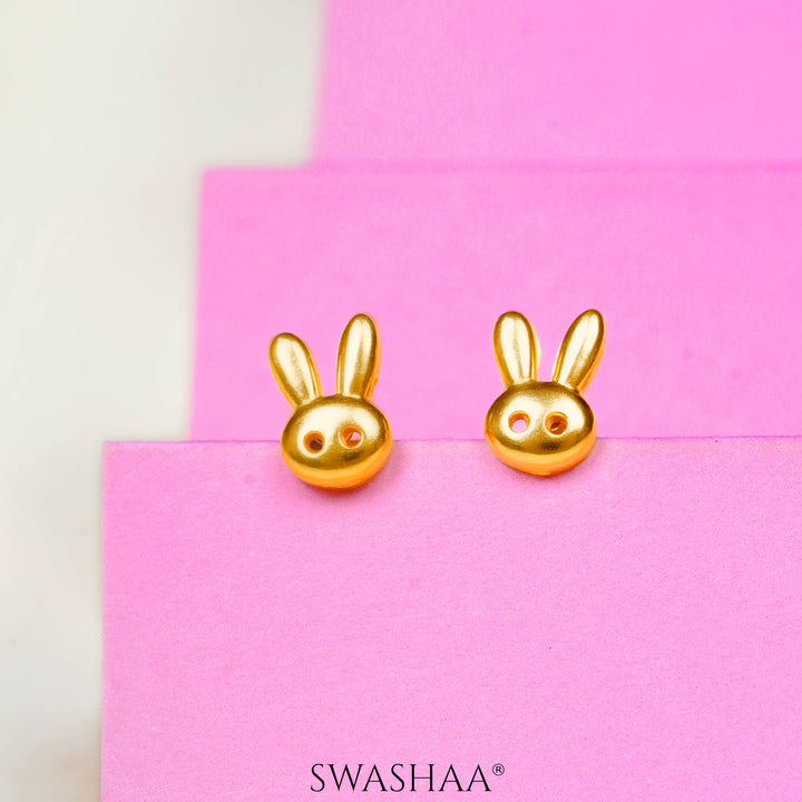 Bun Bun 18K Gold Plated Kid's Earrings