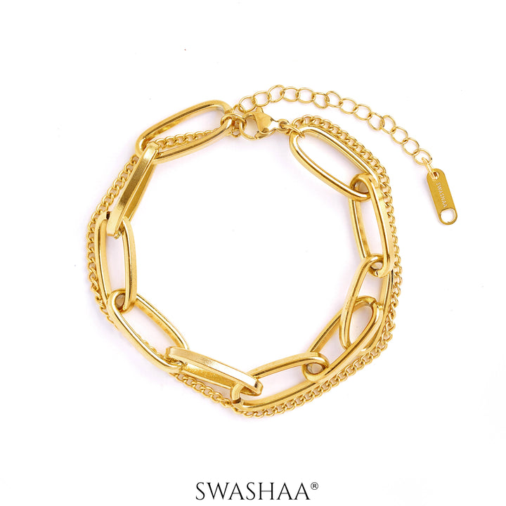 Carta Link 18K Gold Plated Bracelet