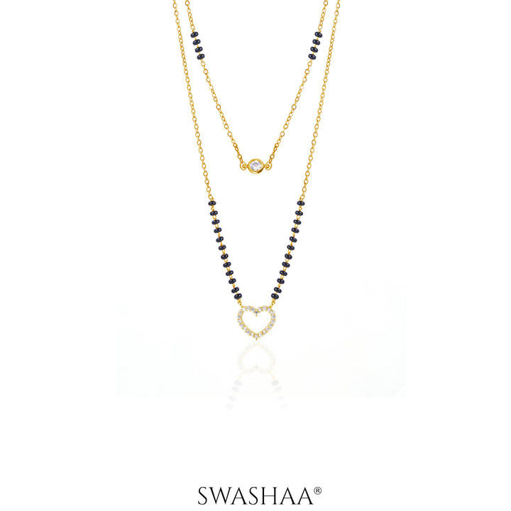 Daiva Double Layered Heart 18K Gold Plated Mangalsutra