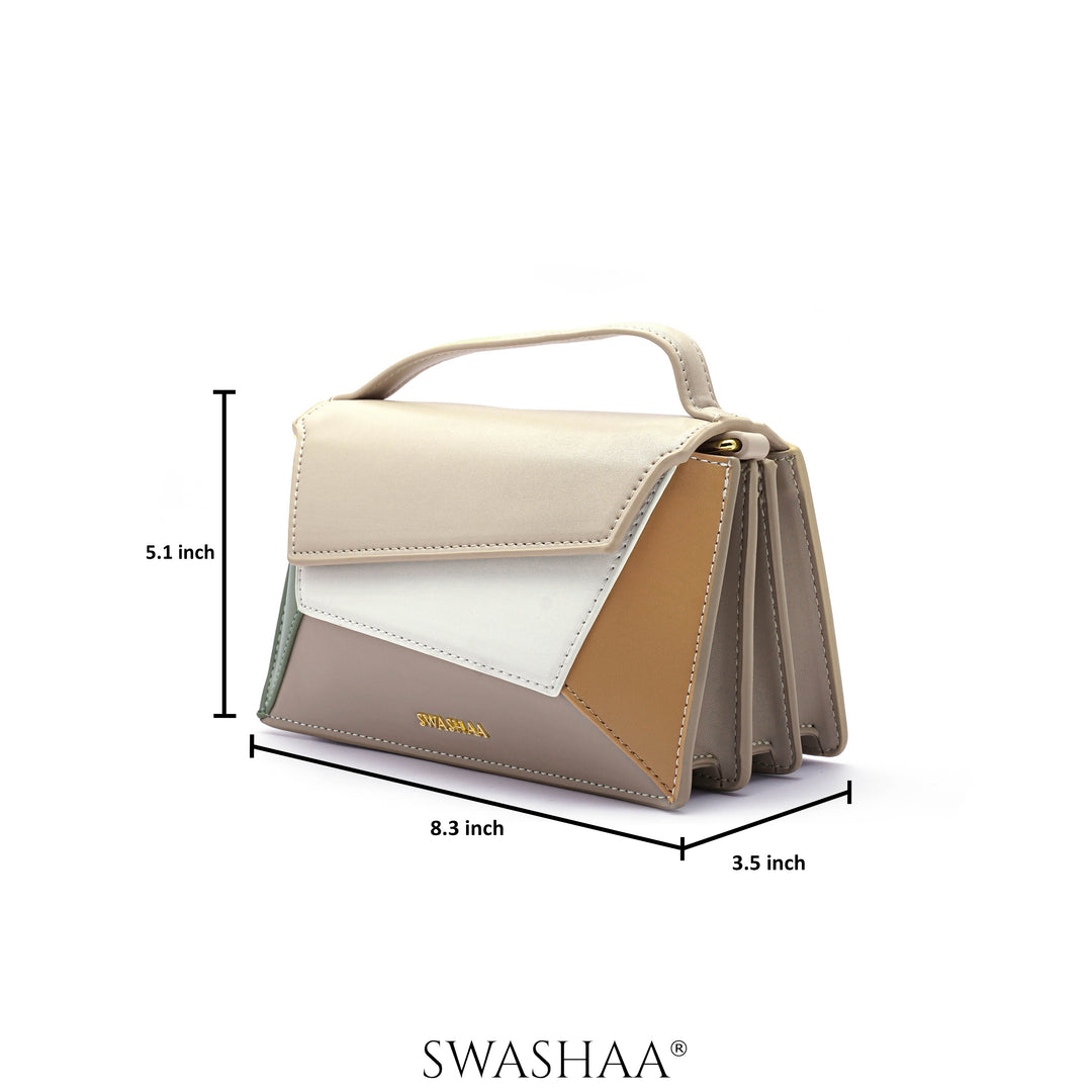 Drea Cream Leather Sling Bag