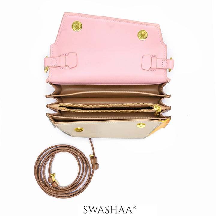 Drea Pink Leather Sling Bag