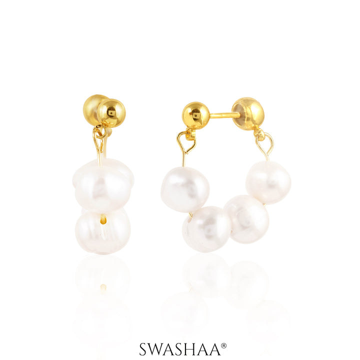 Elara Pearl 18K Gold Plated Earrings