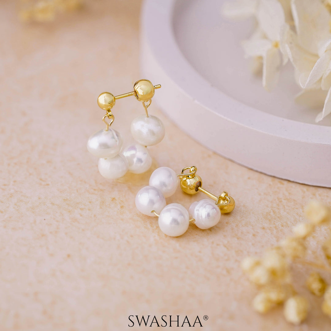 Elara Pearl 18K Gold Plated Earrings