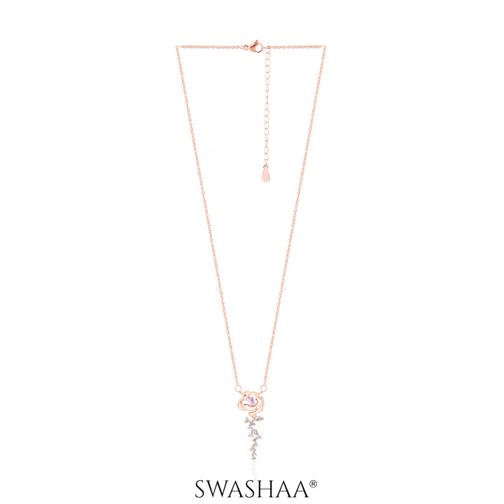 Elaria Blush Vine Rosegold Plated Necklace