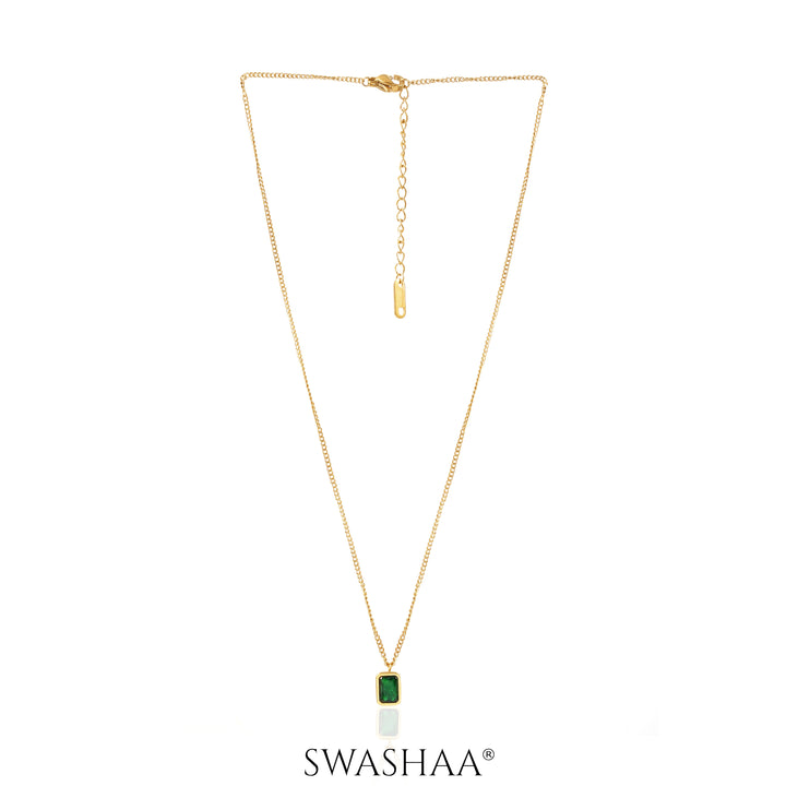 Emilia Solitaire 18K Gold Plated Necklace