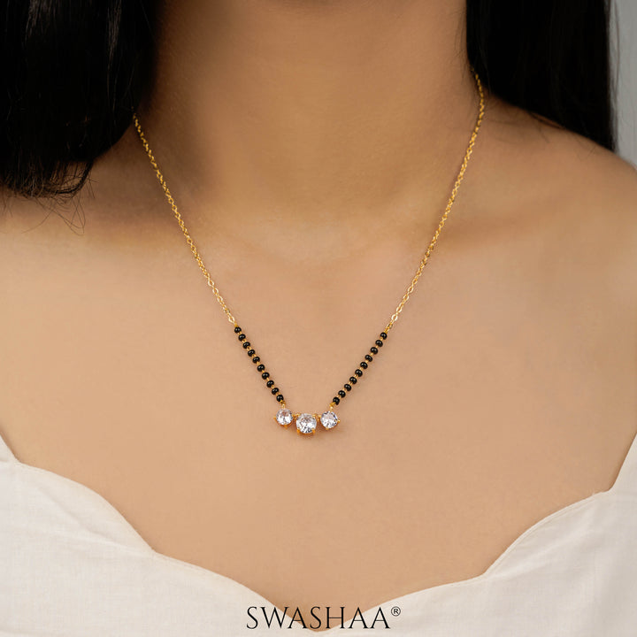 Esha Solitaire 14K Gold Plated Mangalsutra