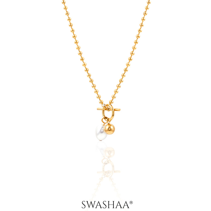 Evie Pearl 18K Gold Plated Necklace