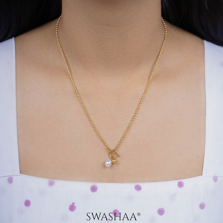 Evie Pearl 18K Gold Plated Necklace