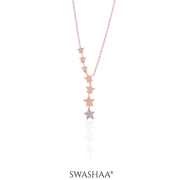 Fairy Stars Rosegold Plated Necklace