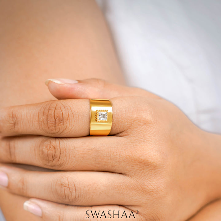 Faustina Stone 18K Gold Plated Ring