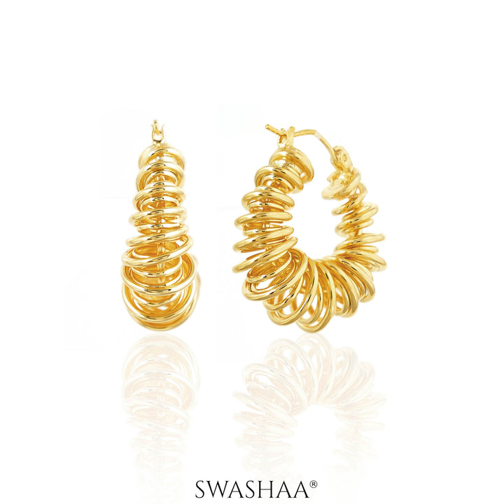 Fedella Hoop 18K Gold Plated Earrings