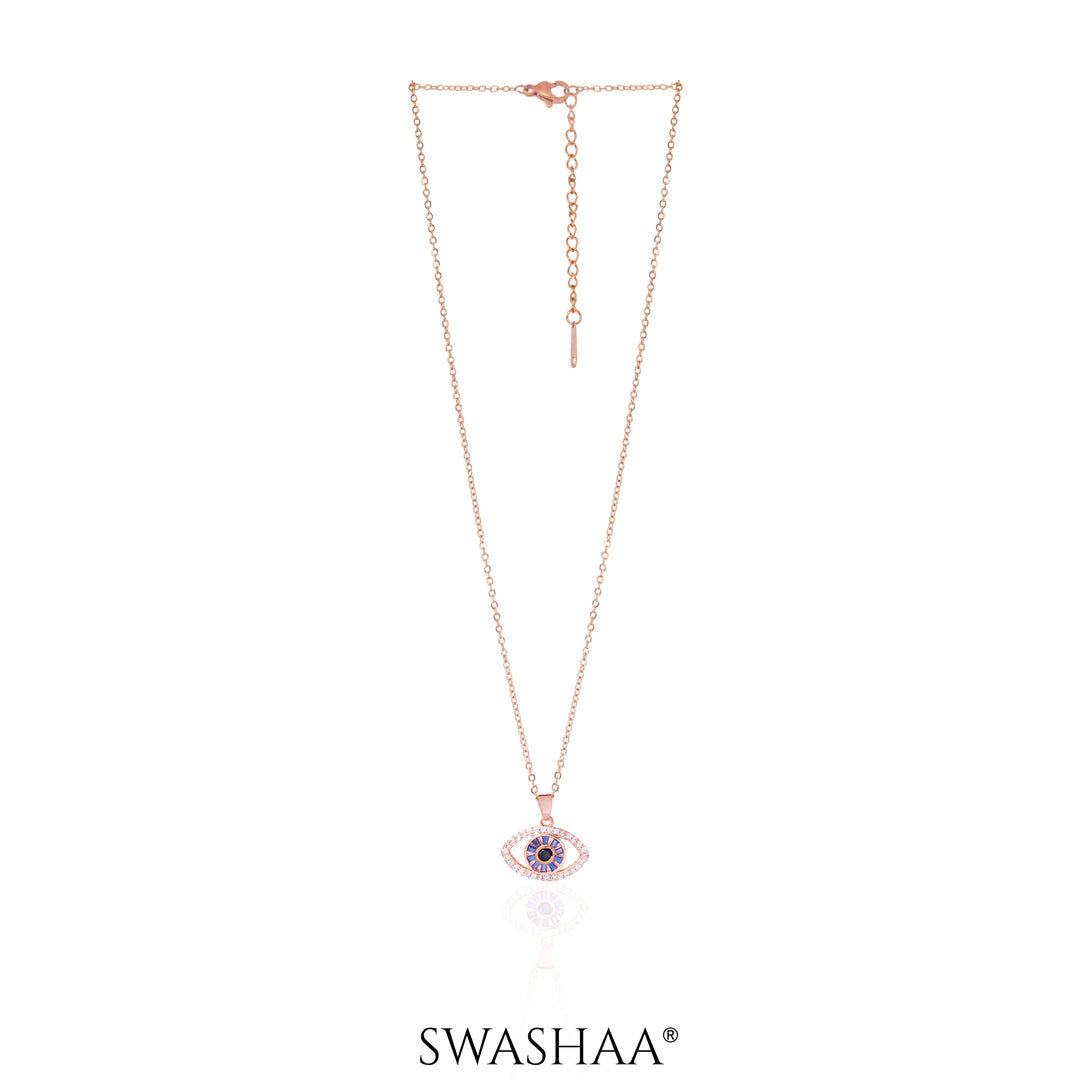 Fire & Ice Evil Eye Rosegold Plated Necklace