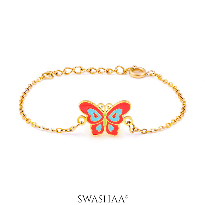 Flap-Flap Butterfly 18K Gold Plated Kid's Bracelet