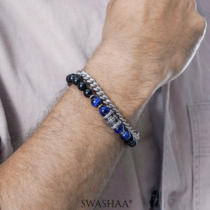 Ford Black Men's Beaded Bracelet