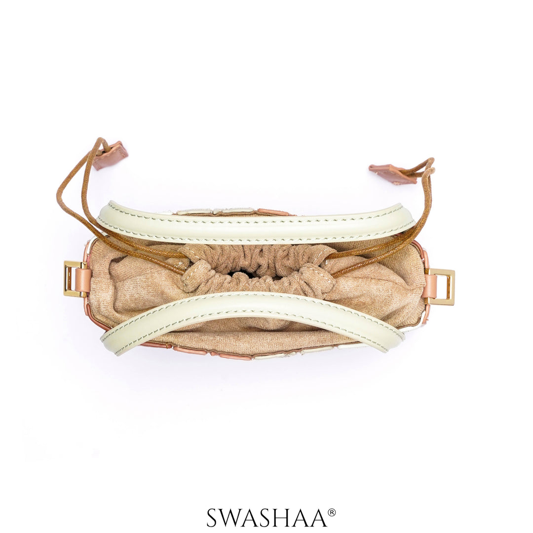 Grace Beige Leather Sling Bag