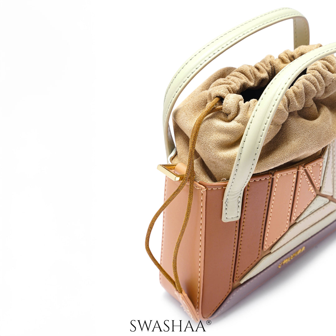 Grace Beige Leather Sling Bag