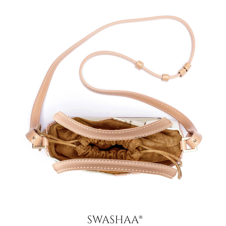 Grace Ivory Leather Sling Bag