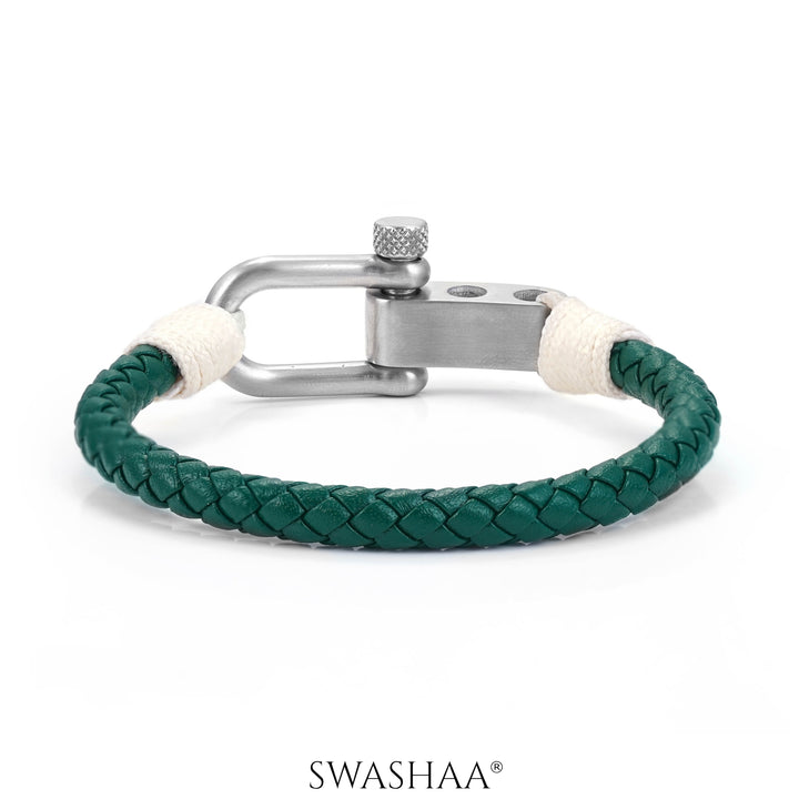 Green Trail Men's Leather Bracelet