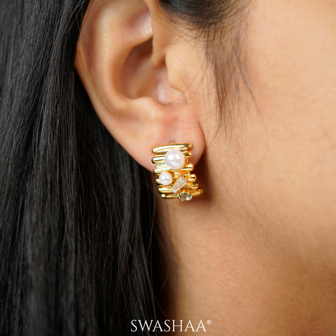 Hanoi Pearl 18K Gold Plated Earrings