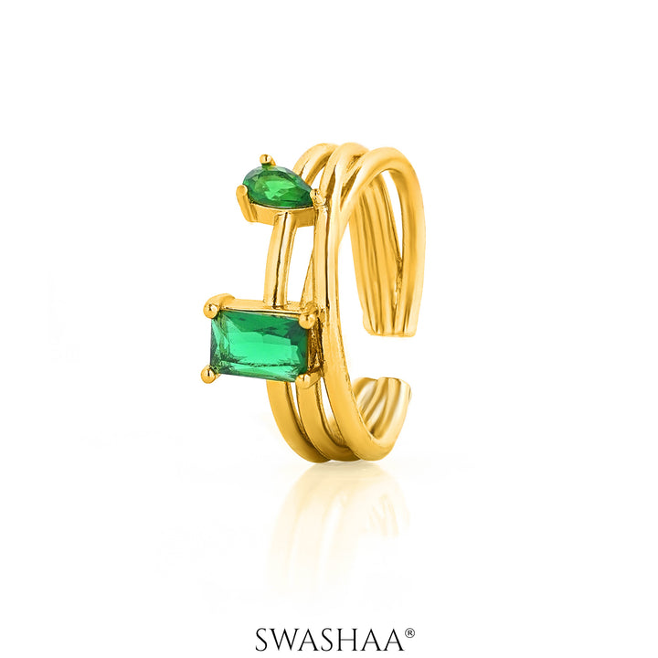 Hashya Emarald 18K Gold Plated Ring