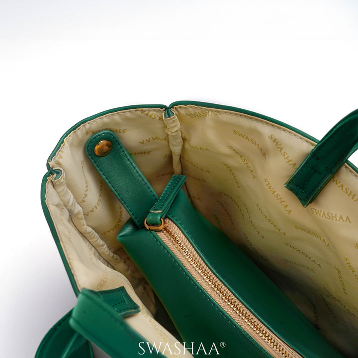 Hemi Green Leather Shoulder Bag