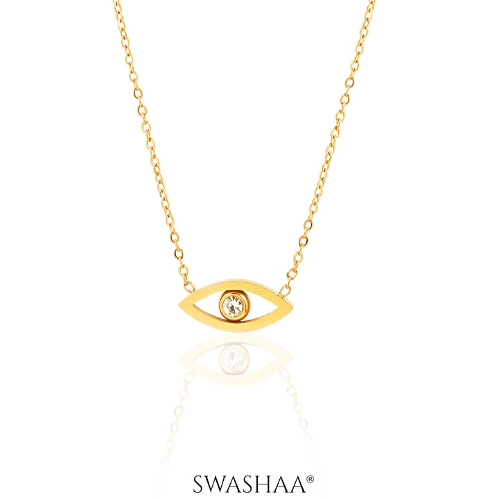 Hollow Eye 18K Gold Plated Necklace