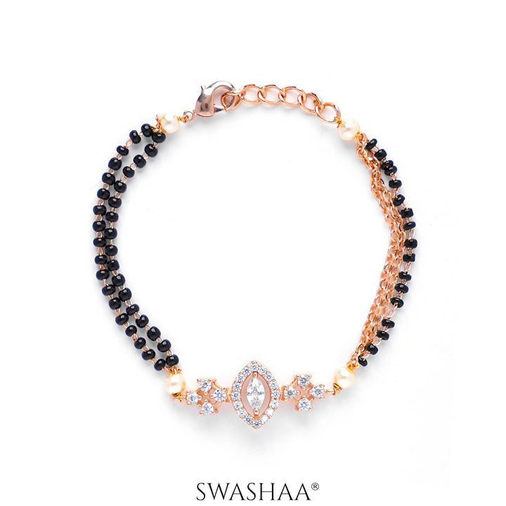 Ilahi Solitaire Rosegold Plated Mangalsutra Bracelet