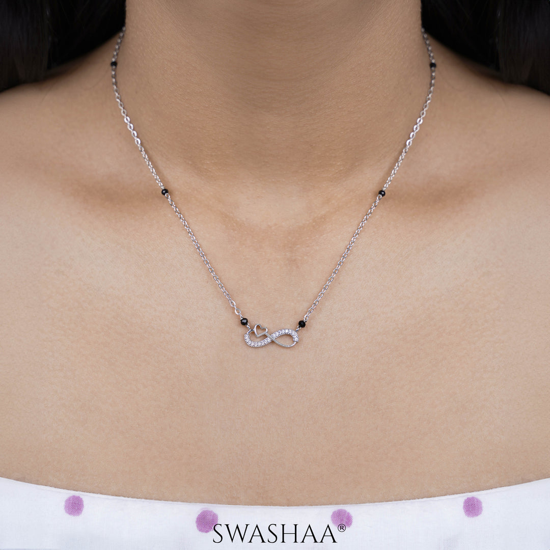 Infinity Diamond Silver Mangalsutra