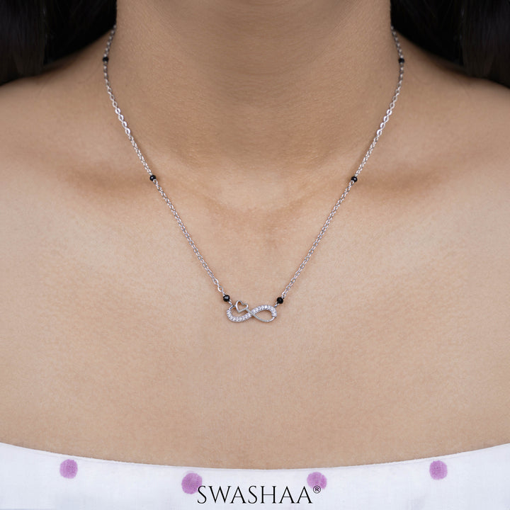 Infinity Diamond Silver Mangalsutra