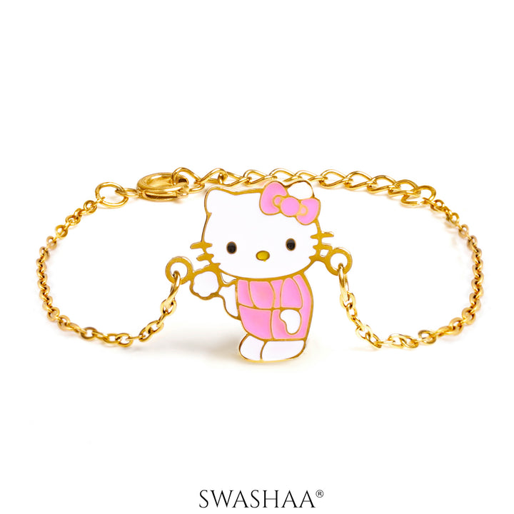 Jigglypuff Kitty 18K Gold Plated Kid's Bracelet