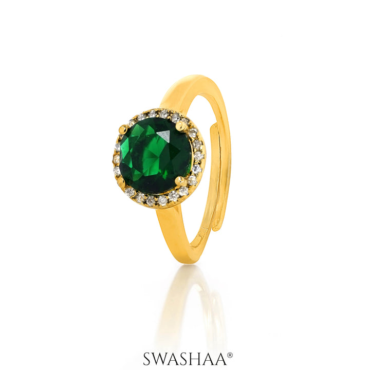 Jivika Emarald 18K Gold Plated Ring