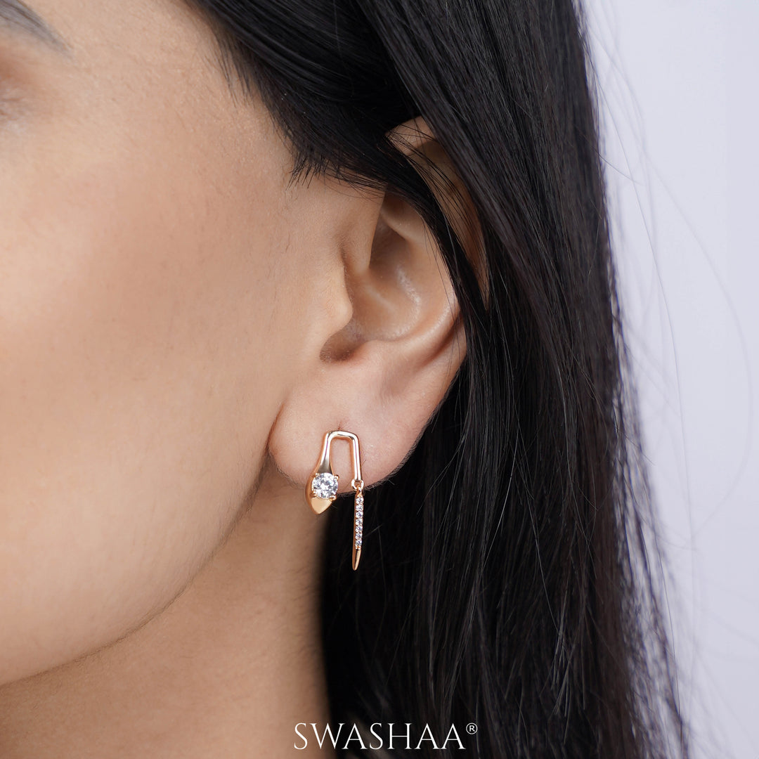 Juluis Rosegold Plated Drop Earrings