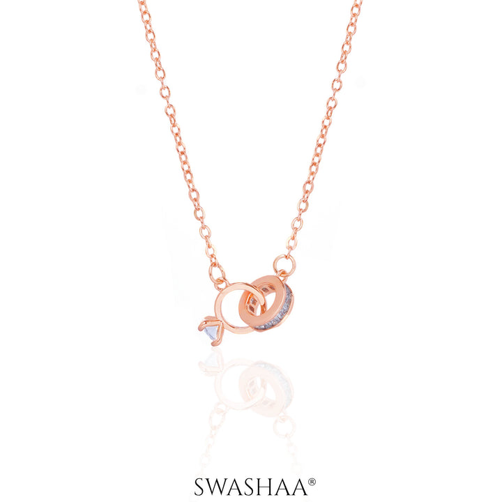 Just Got Hitched Rosegold Plated Necklace