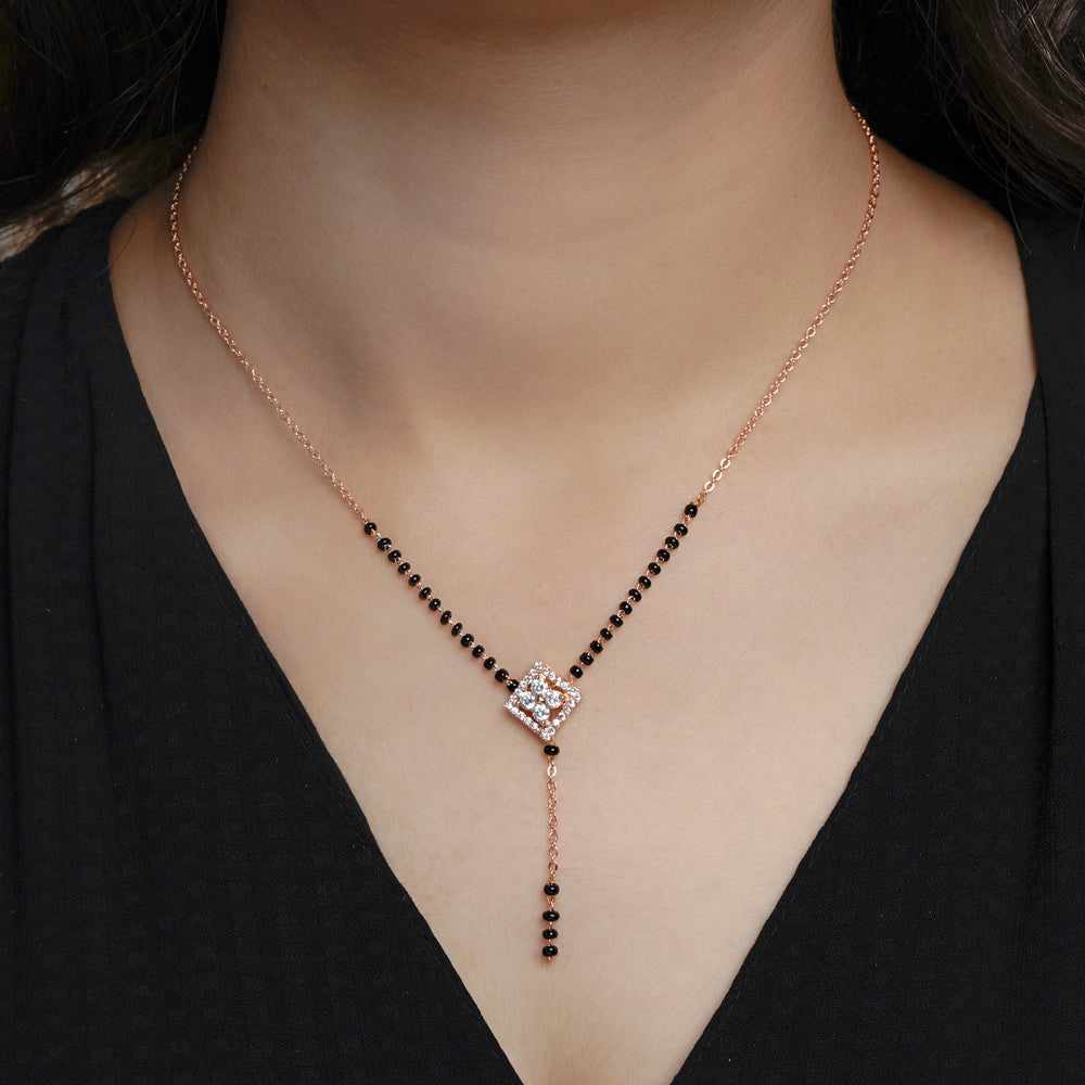 Kaya Rosegold Plated Mangalsutra - Swashaa