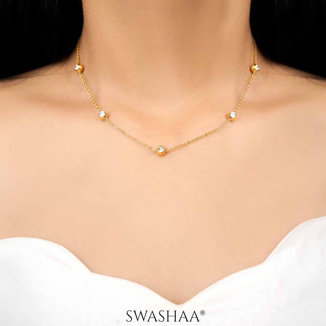 Kaima Diamond 18K Gold Plated Choker