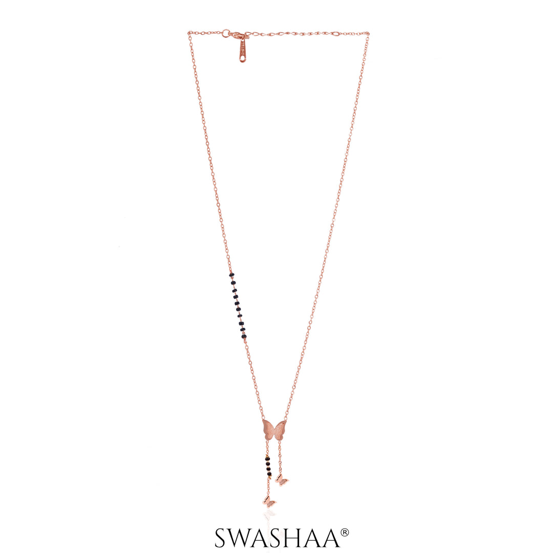 Kavya Butterfly Rosegold Plated Mangalsutra