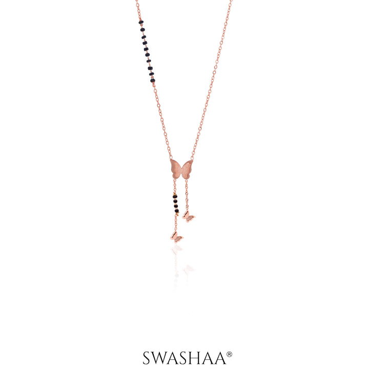 Kavya Butterfly Rosegold Plated Mangalsutra