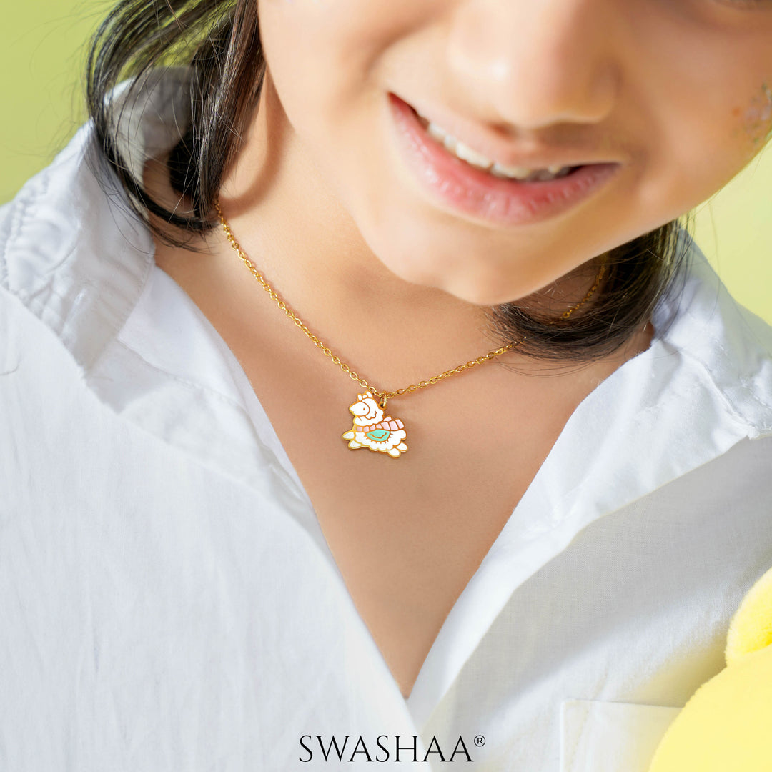 Lady Sheep 18K Gold Plated Kid's Pendant Necklace